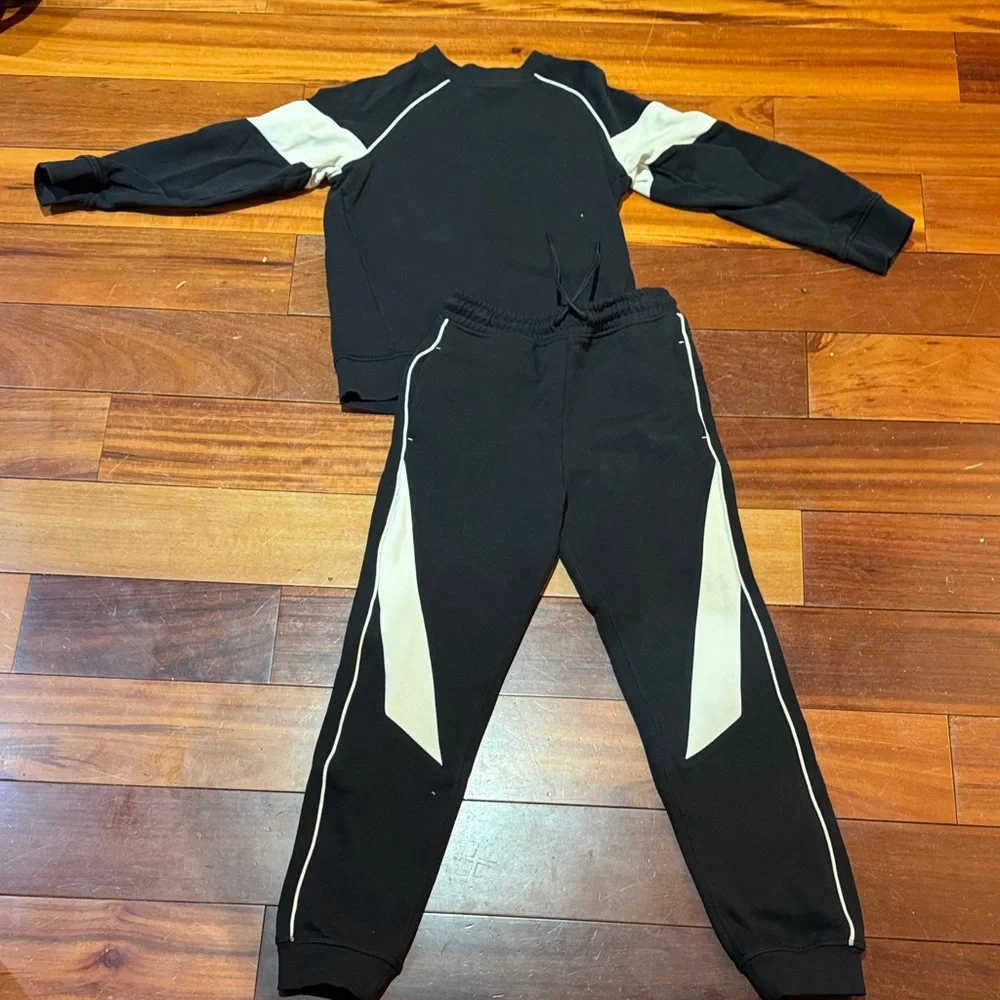 Next Direct Black and Cream Kids Joggers - Picture 2 of 9